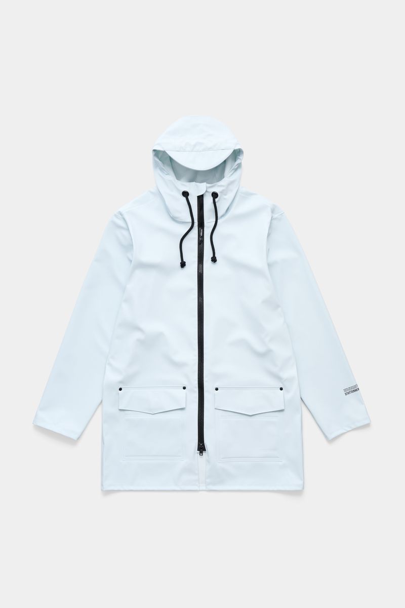 stutterheim Stockholm Patch Raincoat Frost Grey
