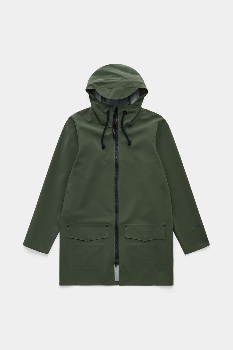 stutterheim Stockholm Patch Raincoat Green