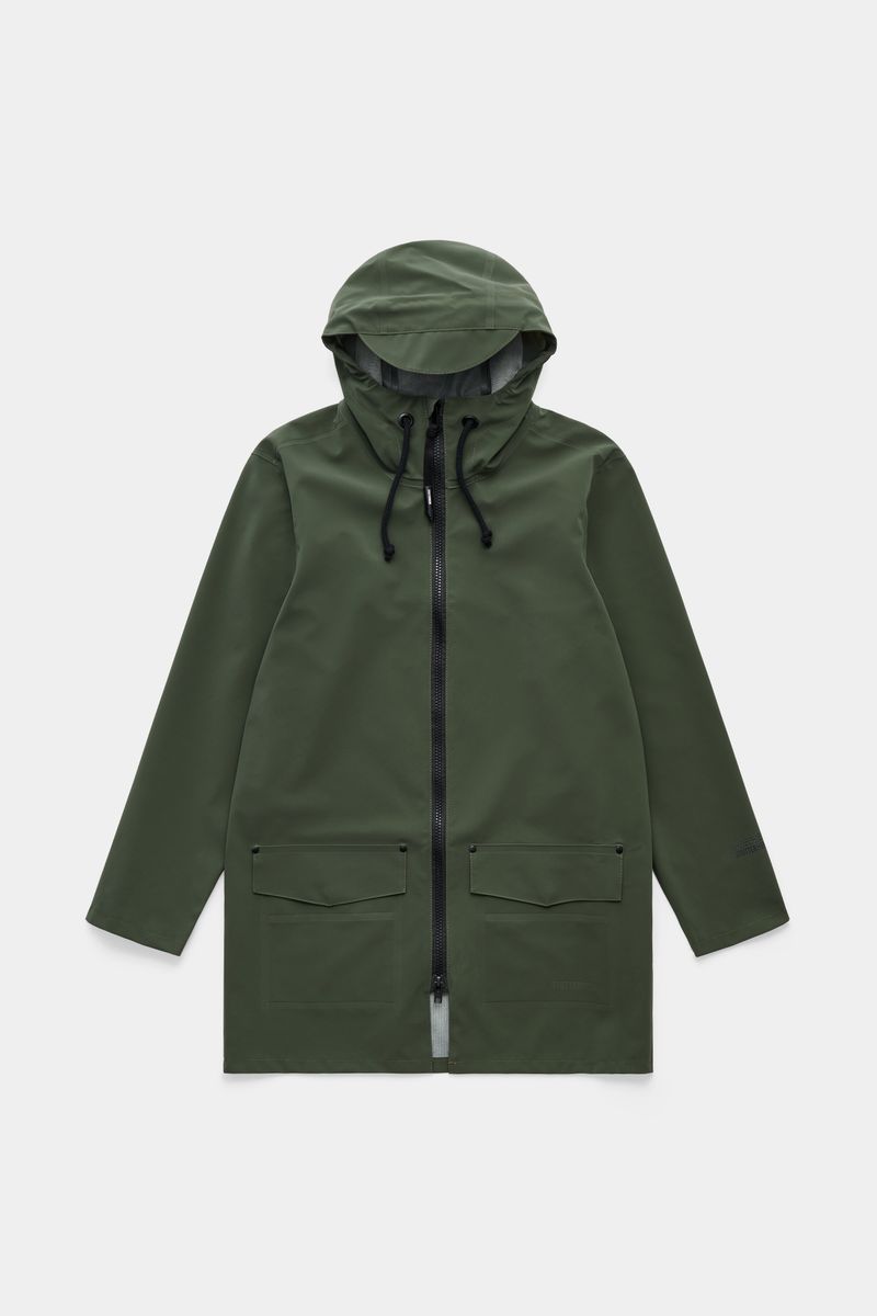 stutterheim Stockholm Patch Raincoat Green