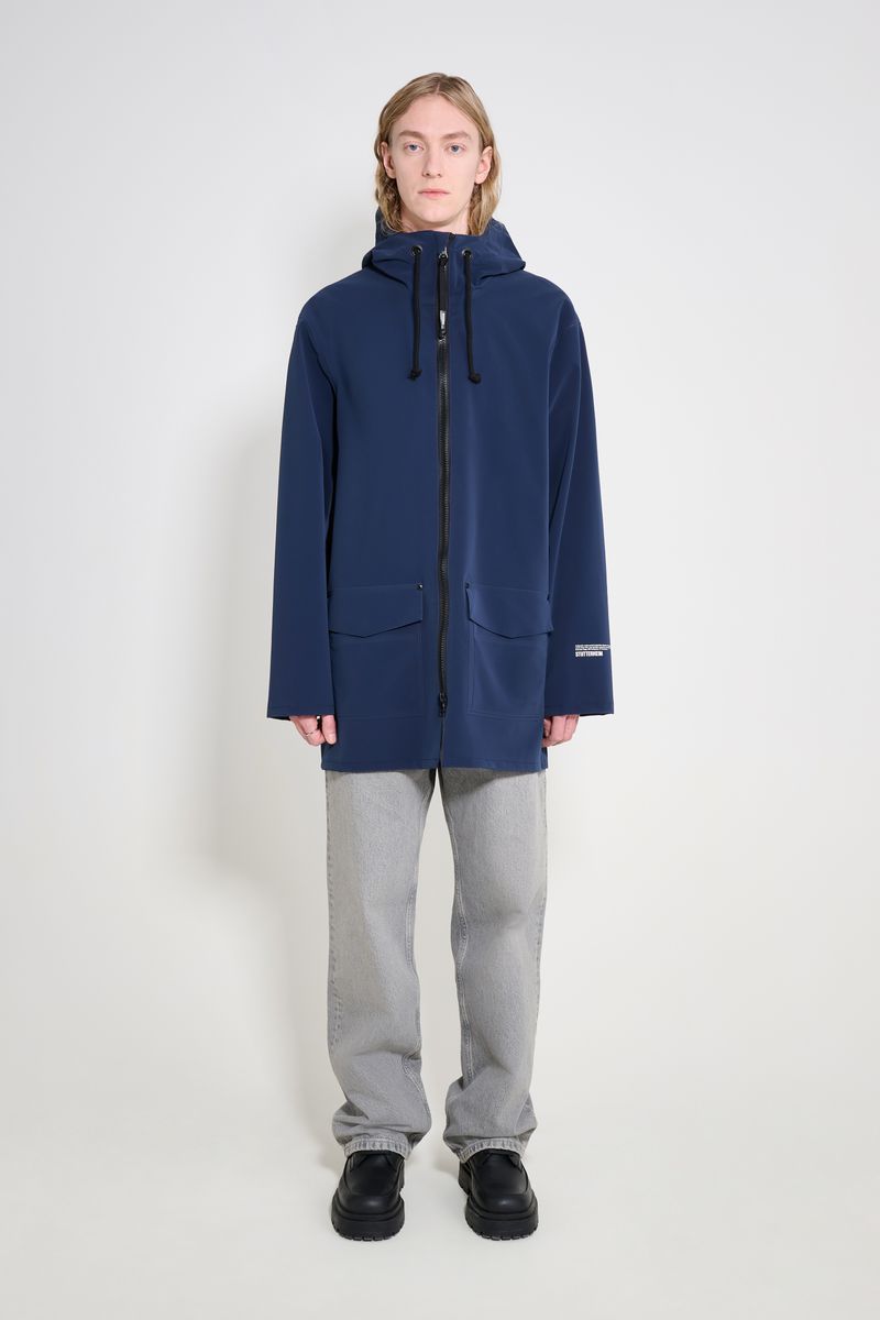 Stutterheim Stockholm Patch Raincoat Navy