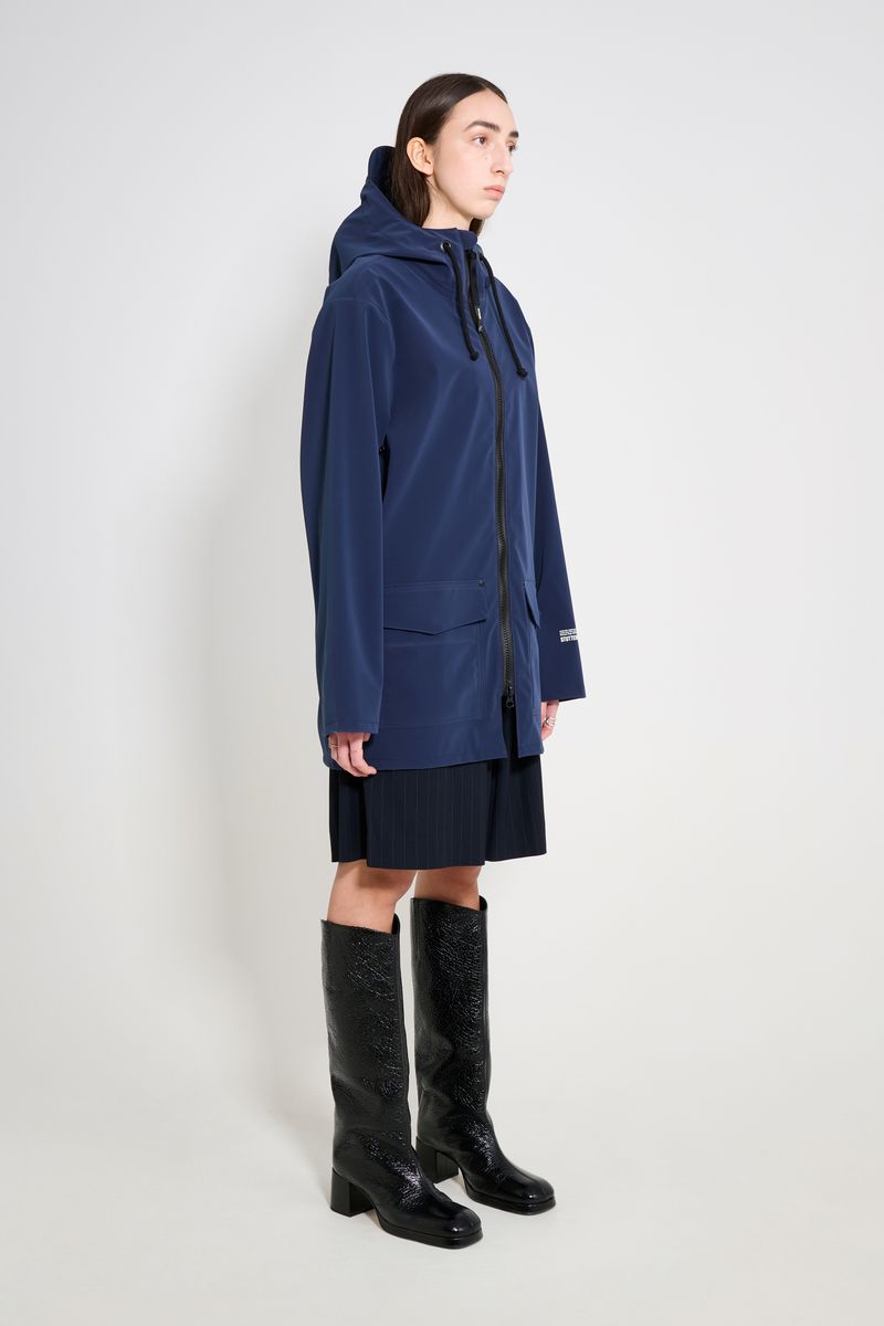 Stutterheim Stockholm Patch Raincoat Navy