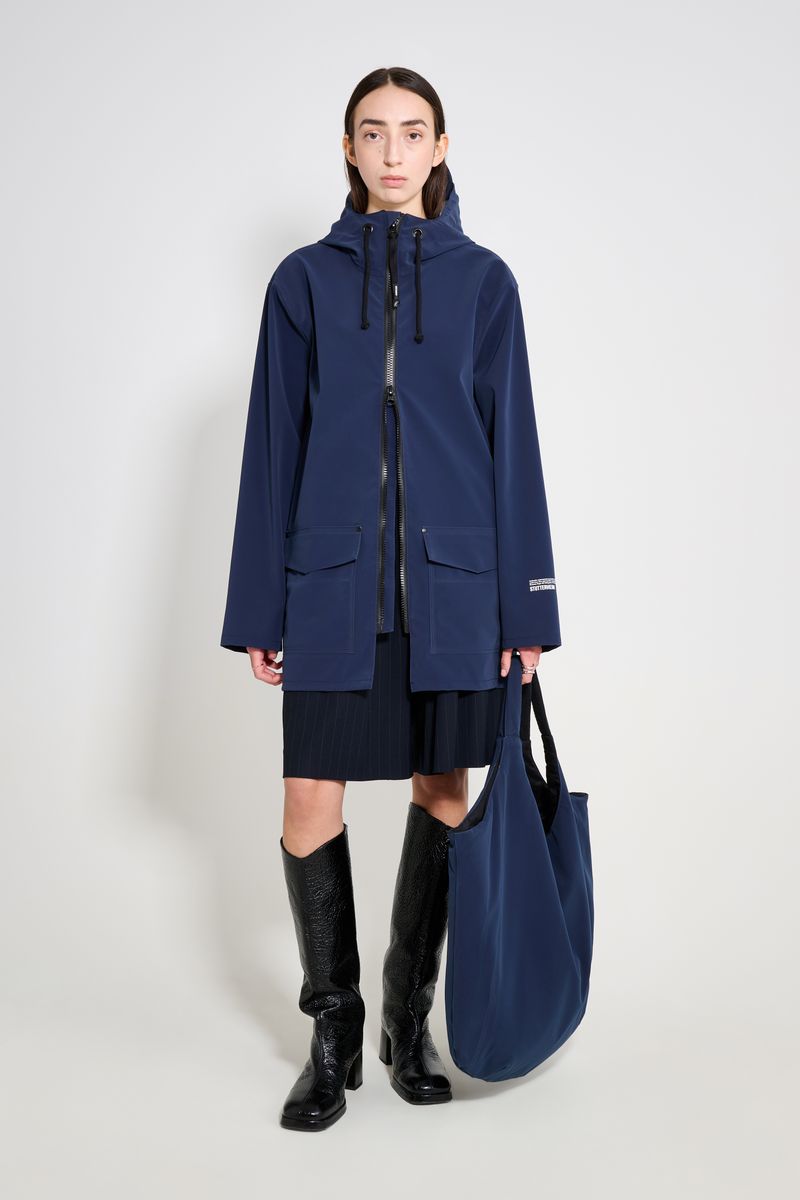 Stutterheim Stockholm Patch Raincoat Navy