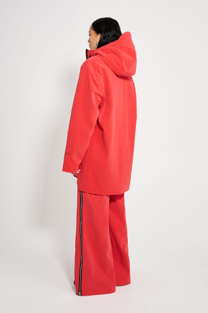 Stutterheim Stockholm Patch Raincoat Washed Red
