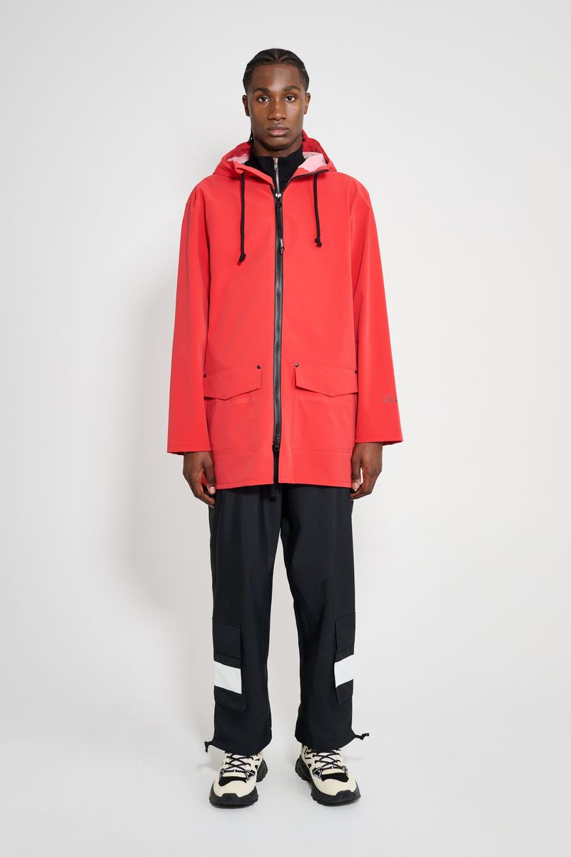 Stutterheim Stockholm Patch Raincoat Washed Red