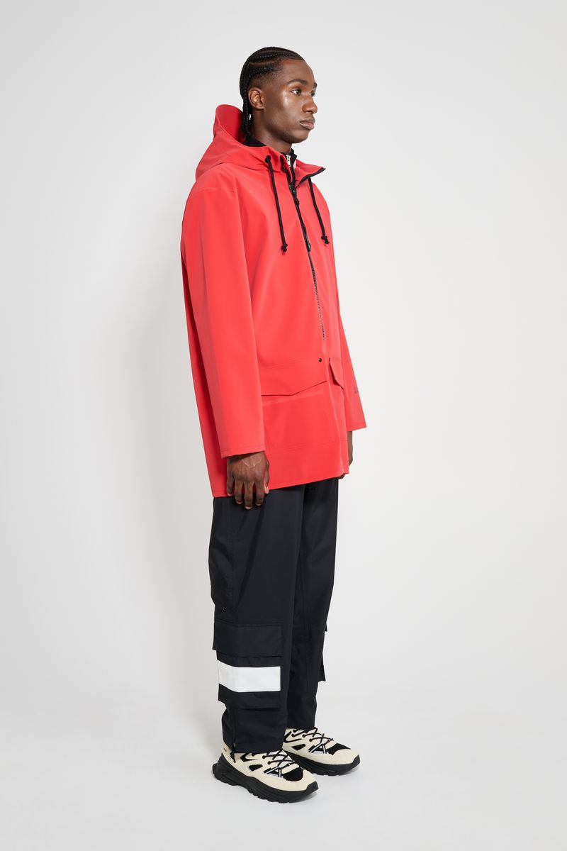 Stutterheim Stockholm Patch Raincoat Washed Red