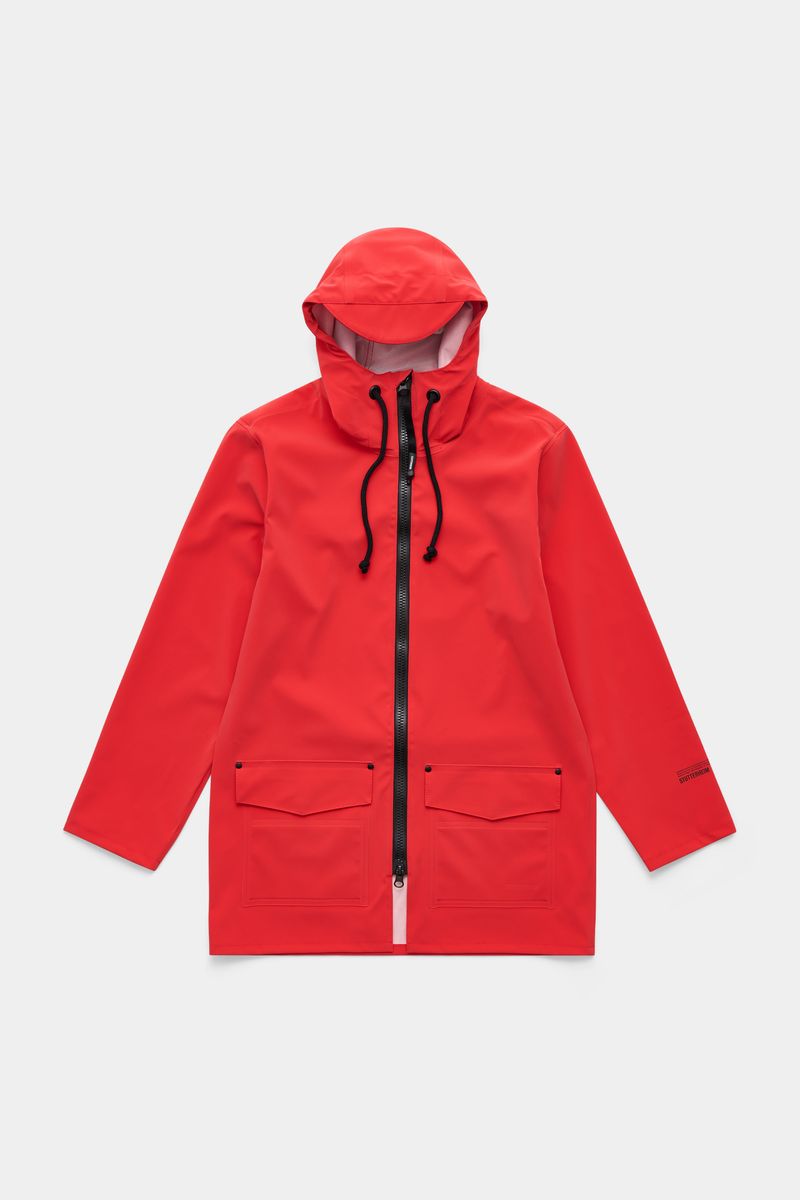 stutterheim Stockholm Patch Raincoat Washed Red