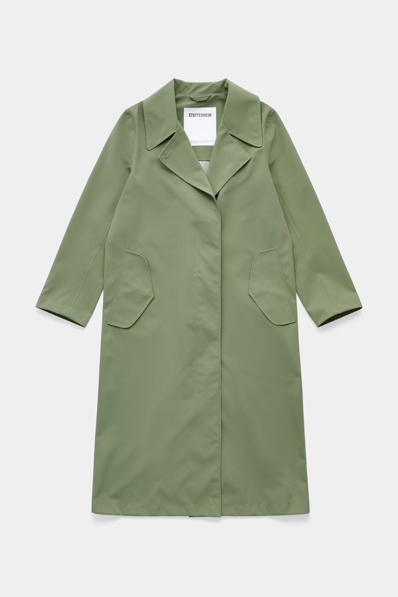 stutterheim Wayfair Trench Coat Dry Green