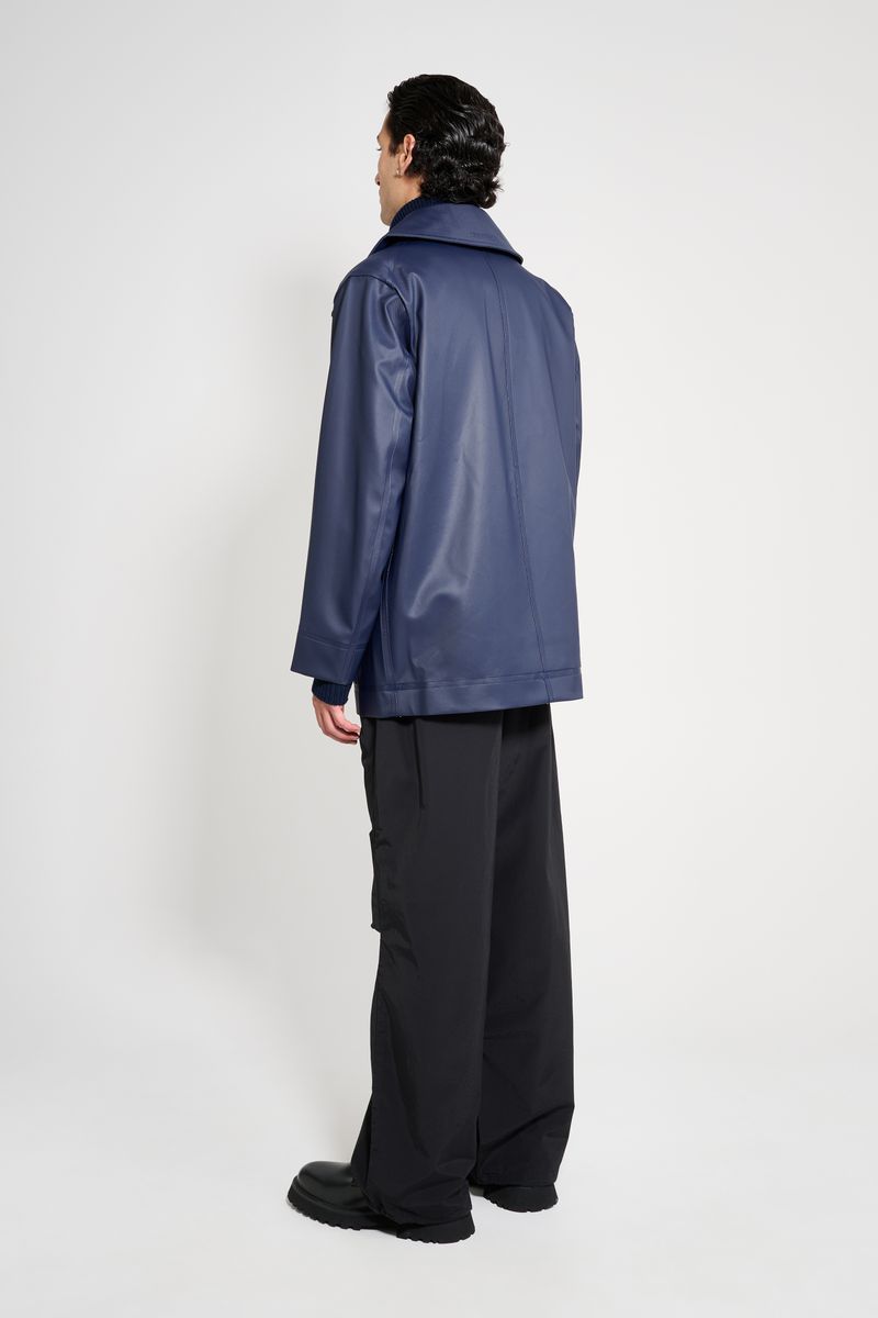 Stutterheim Tranholmen Double Breasted Raincoat Navy