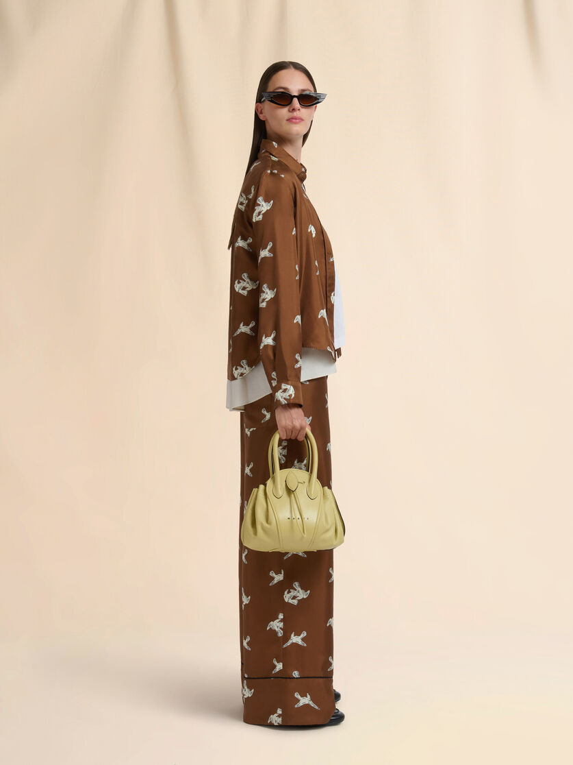 Stutterheim X Marni Acid Green Leather Tulipea Small Handbag