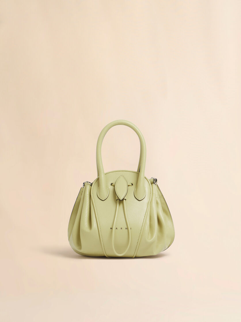 stutterheim x marni Acid green leather Tulipea small handbag