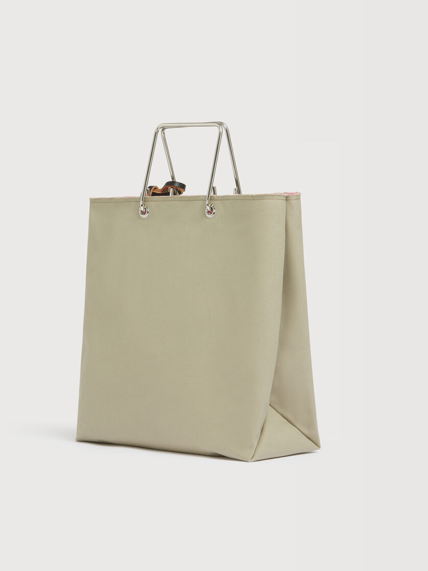 Stutterheim X Marni Beige Canvas Shopper With Metal Handles