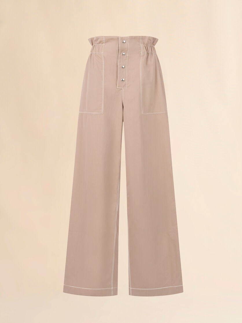 stutterheim x marni Beige gabardine pants with paperbag waist