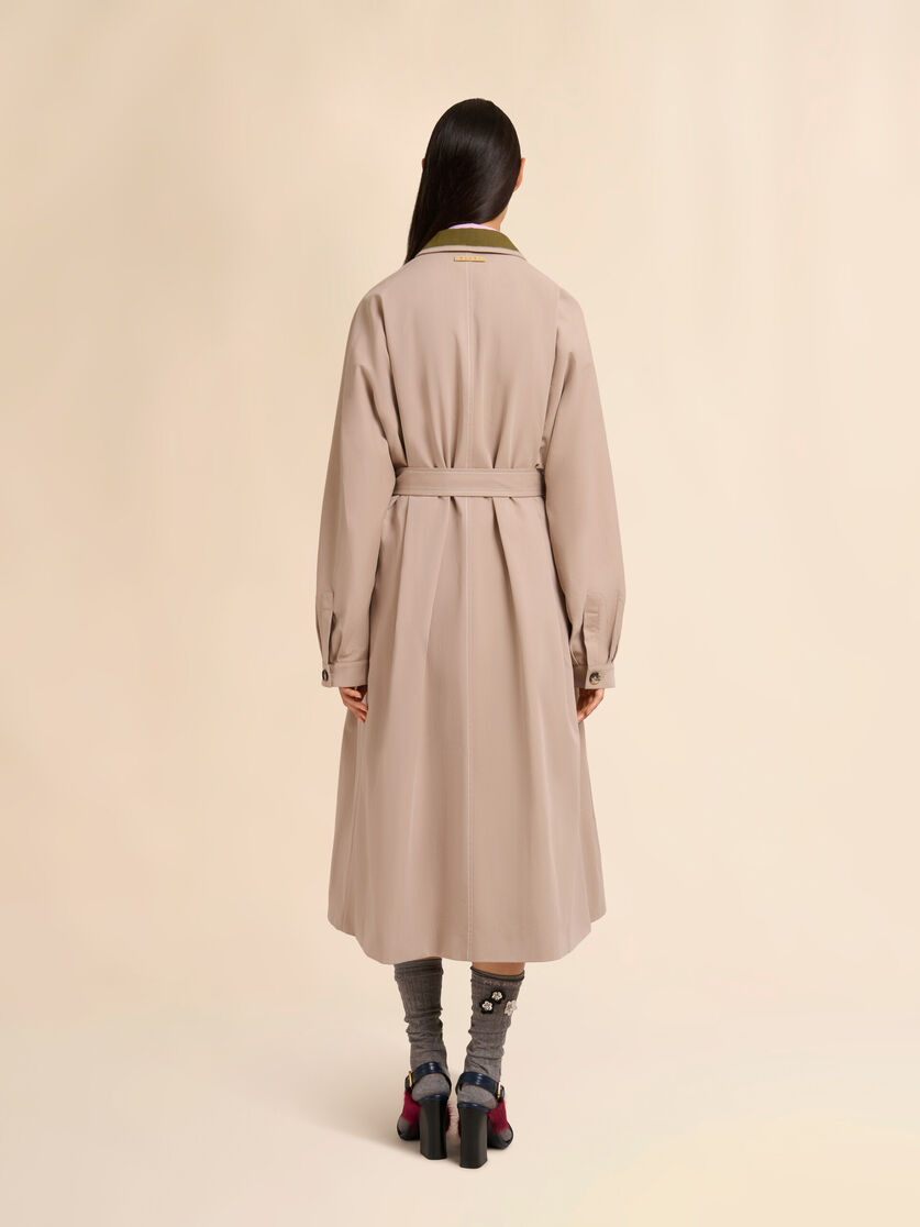 Stutterheim X Marni Beige Gabardine Trench Coat With Contrast Collar