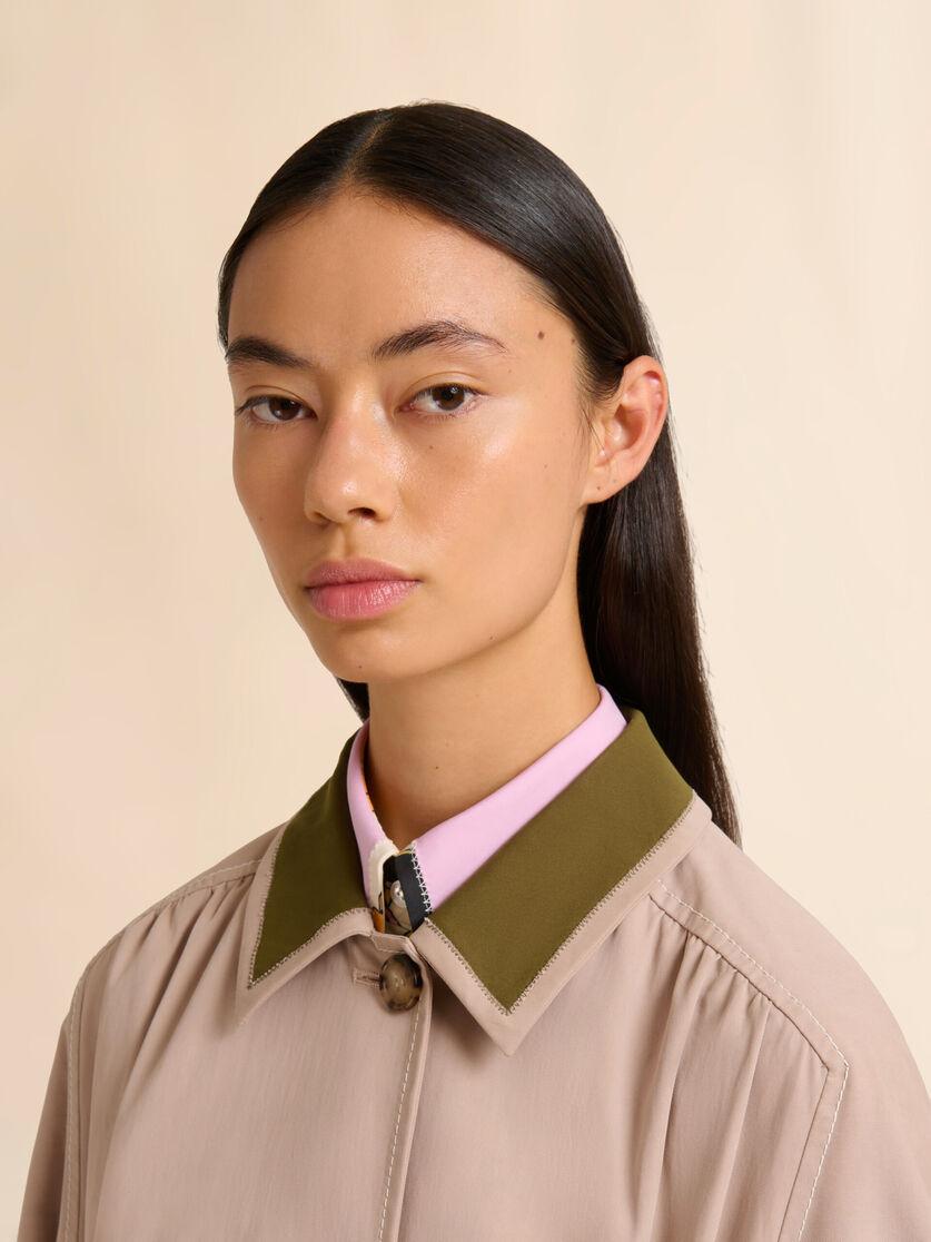 Stutterheim X Marni Beige Gabardine Trench Coat With Contrast Collar