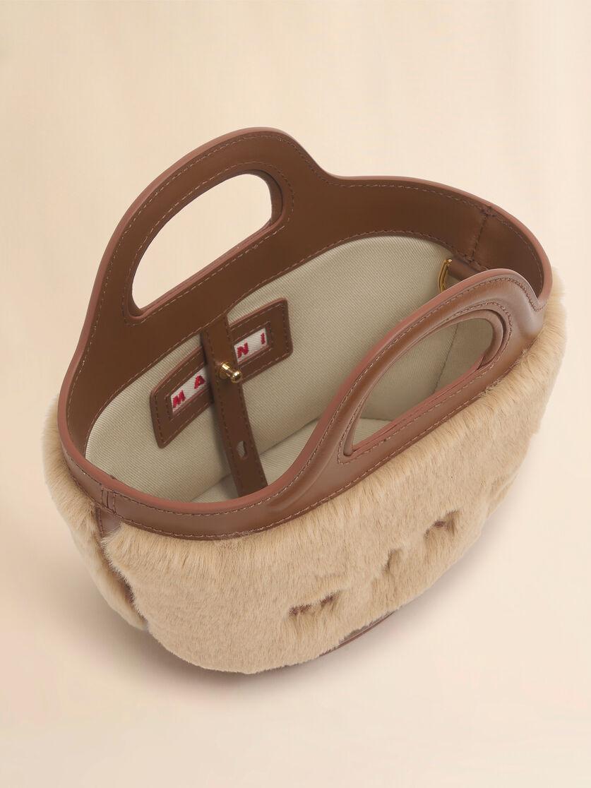 Stutterheim X Marni Beige Tropicalia Micro Bag With Fur Trim