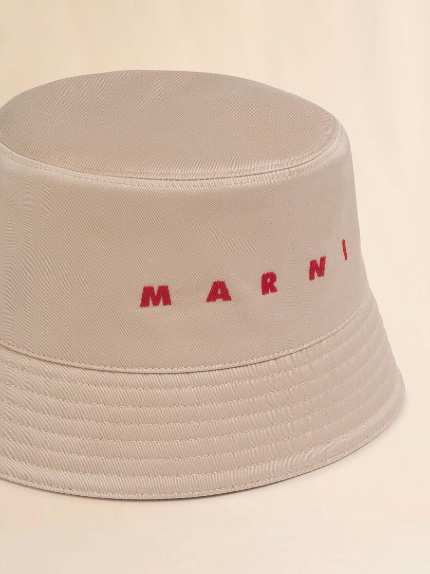 Stutterheim X Marni Beige Water-repellent Gabardine Bucket Hat With Embroidered Logo