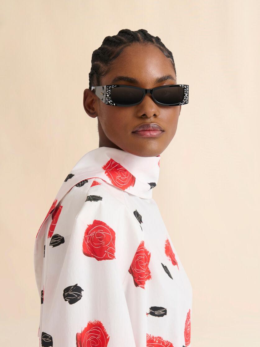 Stutterheim X Marni Black Acetate Zokoa Sunglasses With Rhinestones