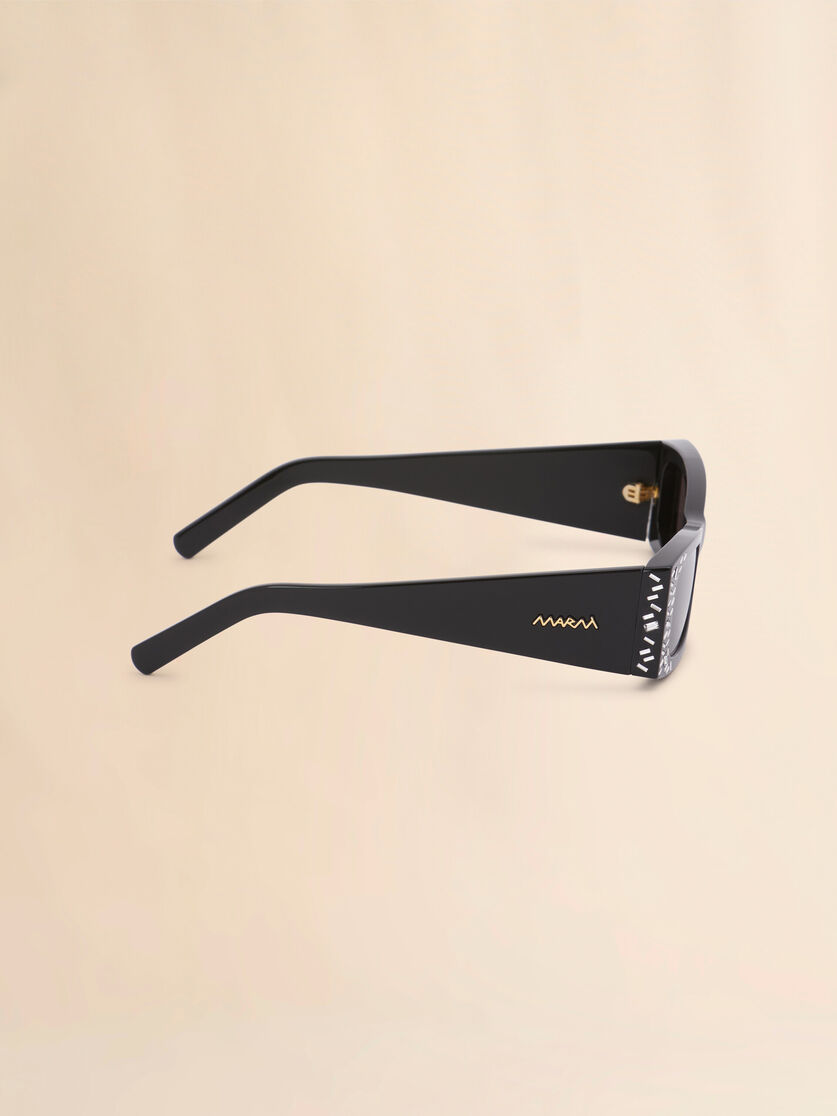 Stutterheim X Marni Black Acetate Zokoa Sunglasses With Rhinestones