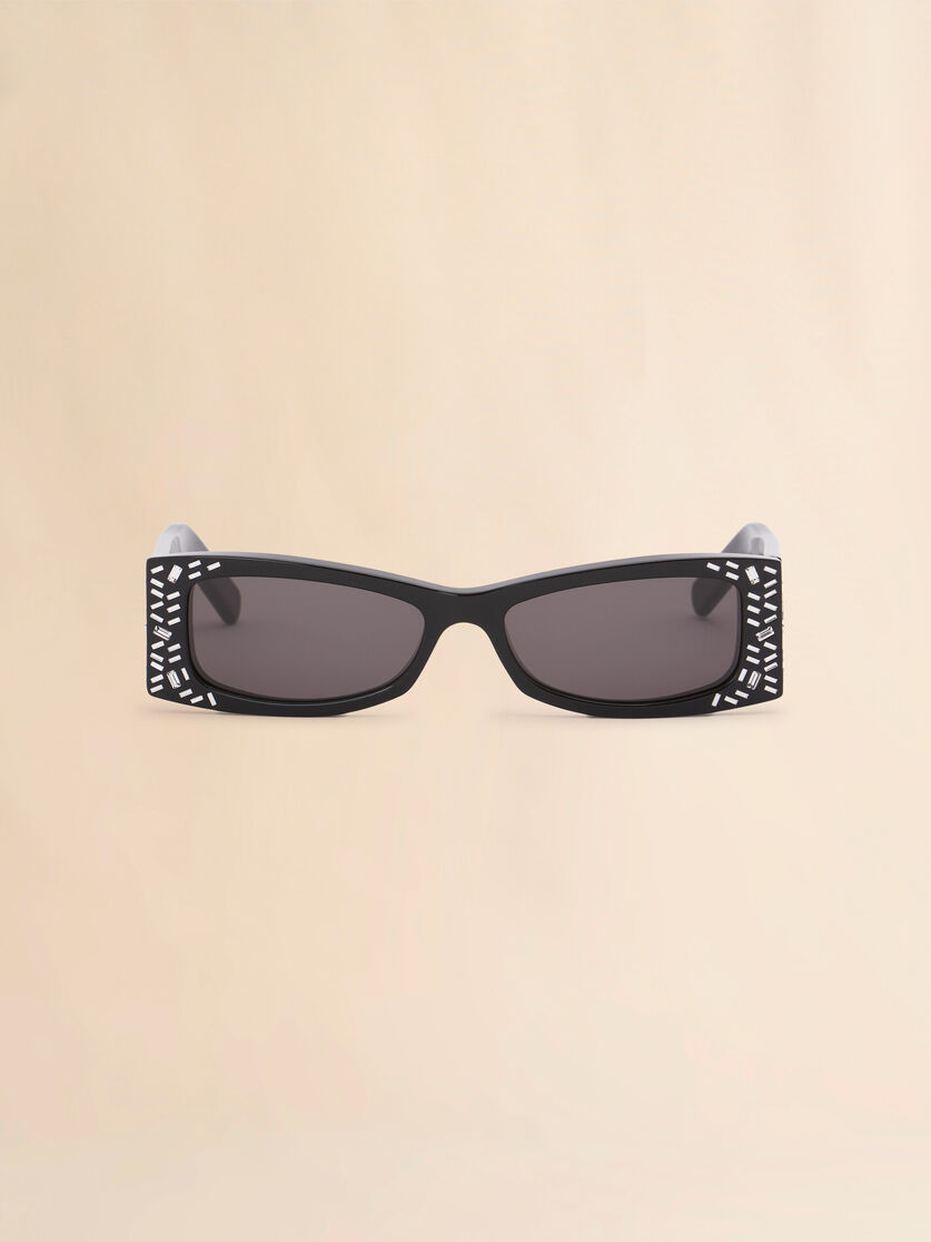 stutterheim x marni Black acetate Zokoa sunglasses with rhinestones
