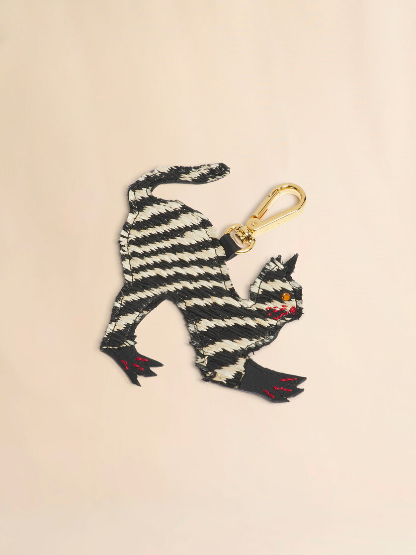 Stutterheim X Marni Black And White Raffia-effect Animal Alphabet Charm