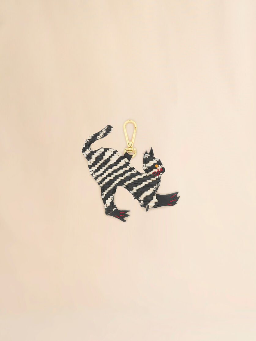 stutterheim x marni Black and white raffia-effect animal alphabet charm