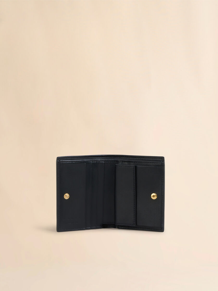 Stutterheim X Marni Black Bi-fold Wallet With Marni Symbol Embroidery