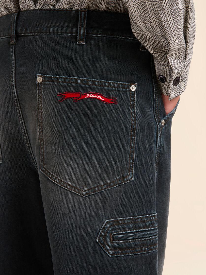 Stutterheim X Marni Black Canvas Pants With Marni Flag Patch