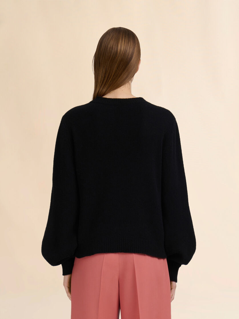 Stutterheim X Marni Black Cashmere Sweater With Marni Mending Appliqué