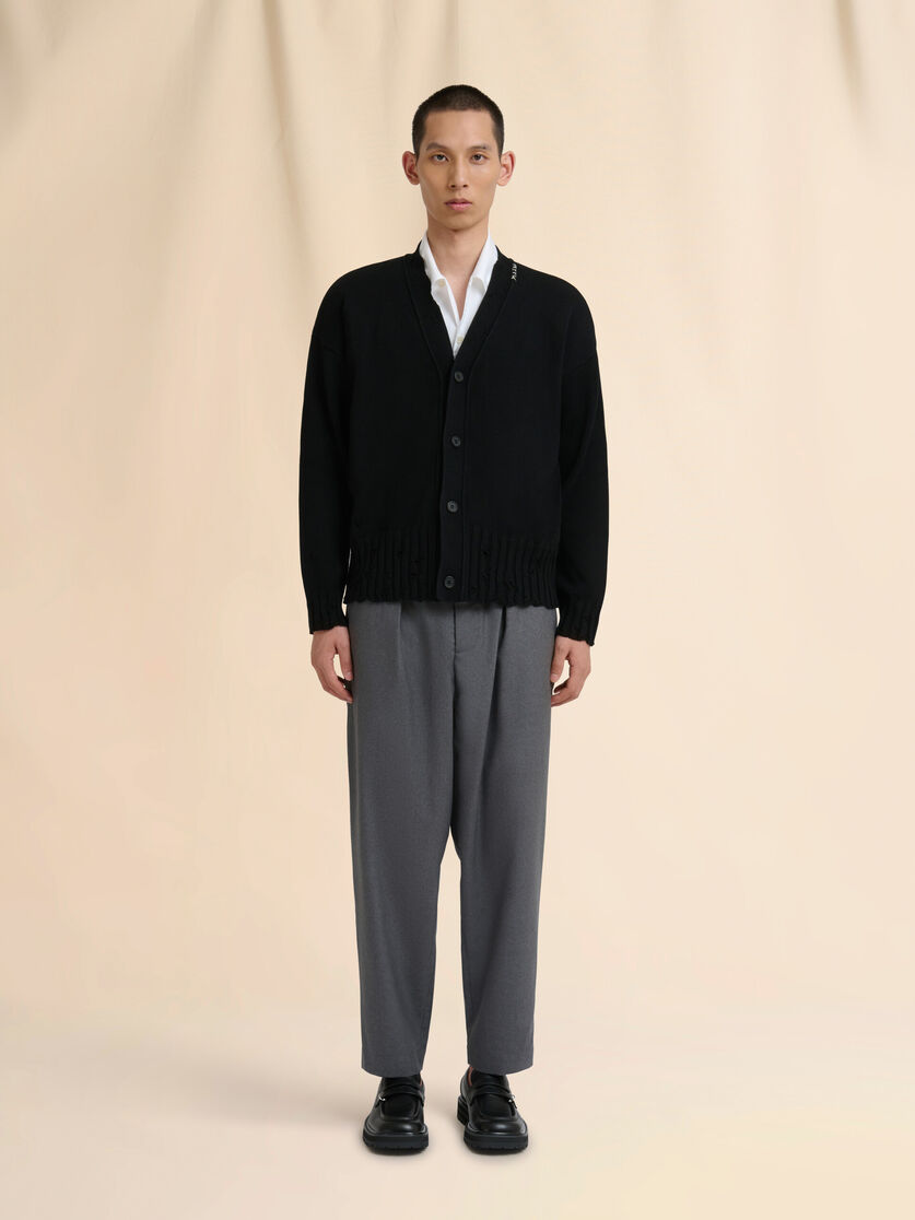 Stutterheim X Marni Black Cotton Cardigan With Marni Symbol