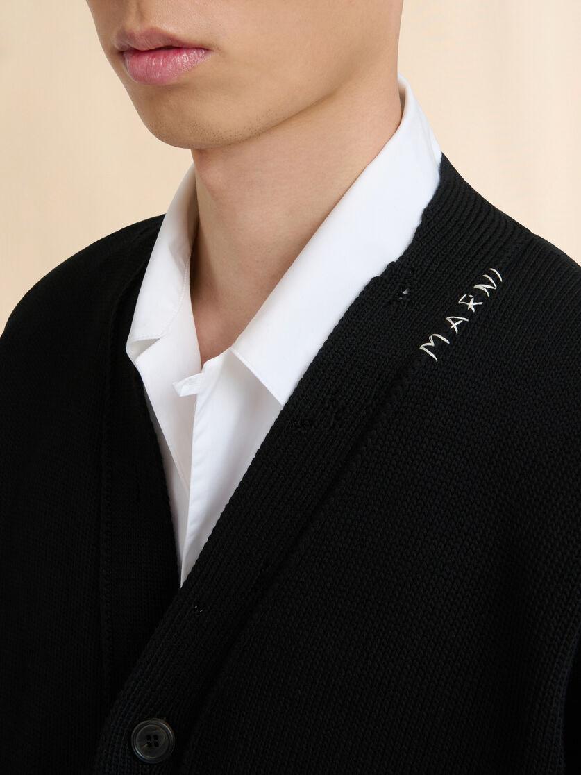 Stutterheim X Marni Black Cotton Cardigan With Marni Symbol