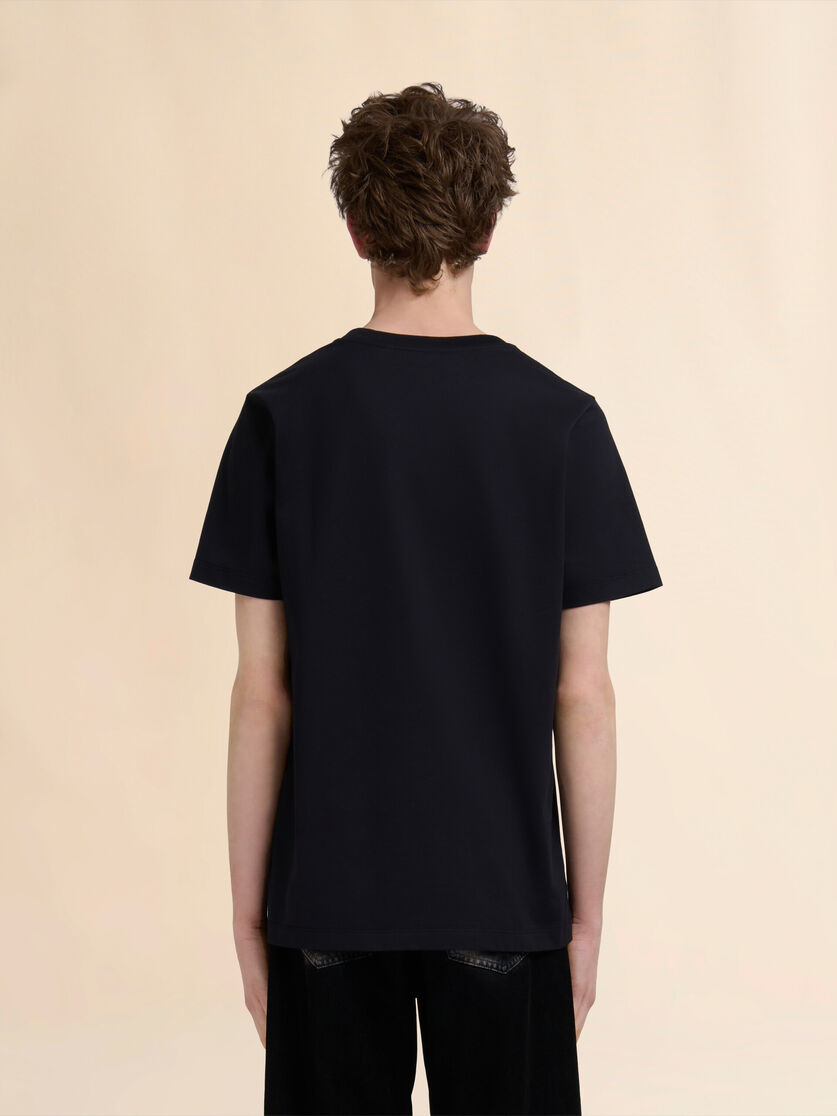 Stutterheim X Marni Black Cotton Crew Neck T-shirt With Marni Label