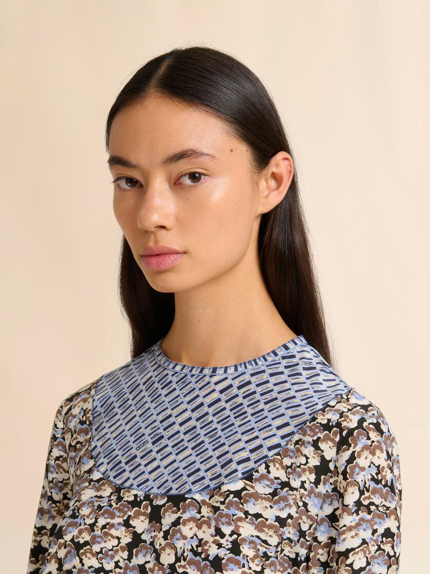 Stutterheim X Marni Black Crêpe De Chine Top With Anemones Print