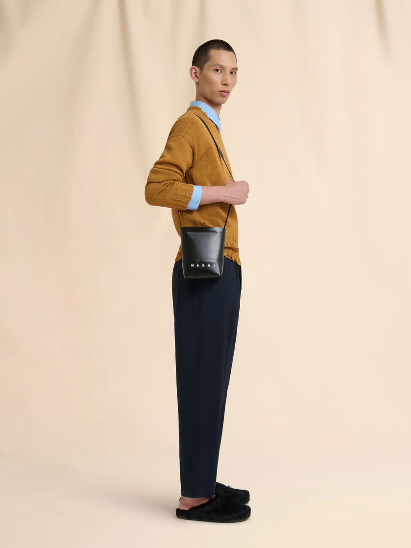 Stutterheim X Marni Black Crossbody Bag With Shoelace Strap