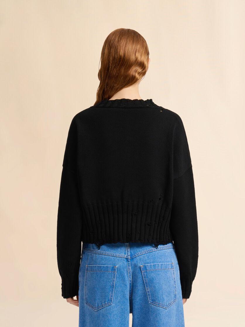 Stutterheim X Marni Black Dishevelled Cotton Cropped Jumper