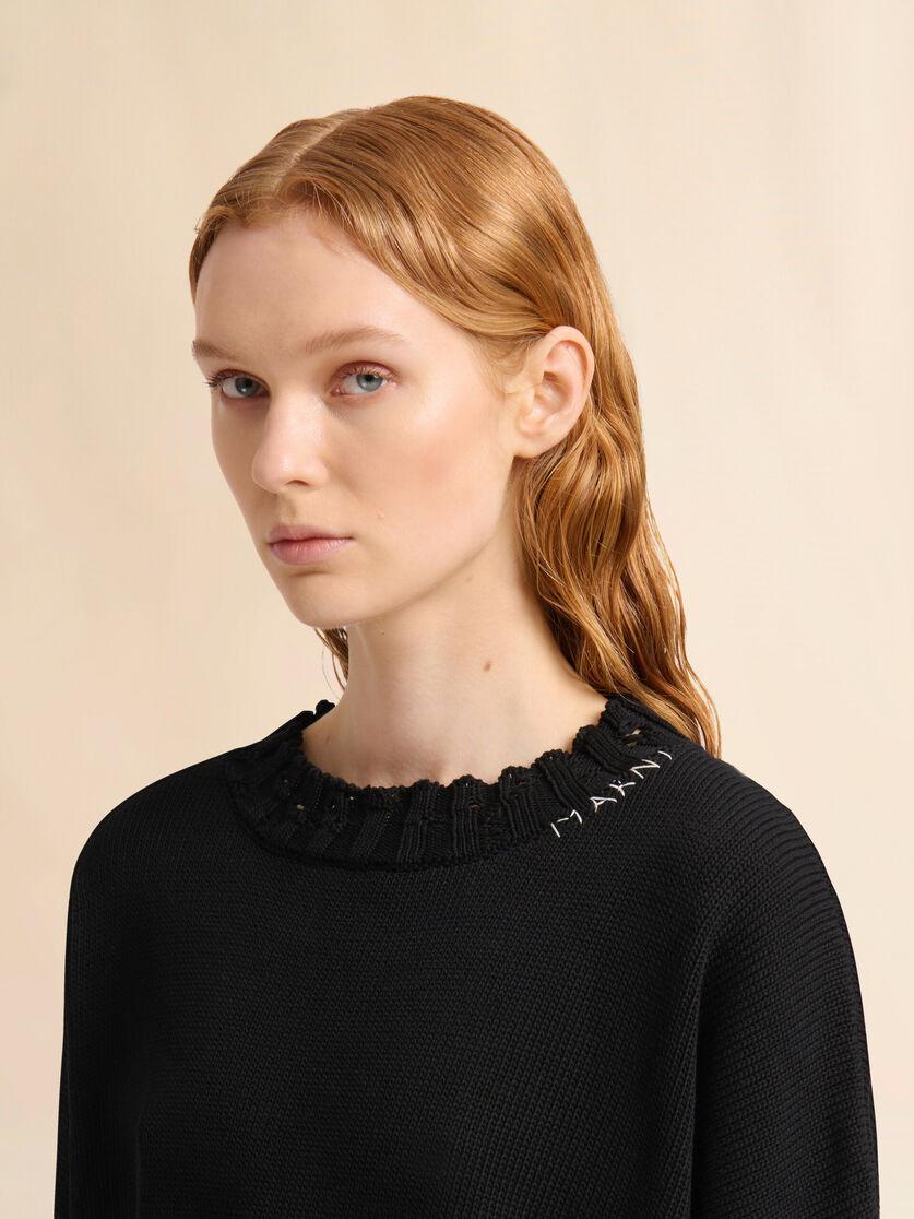 Stutterheim X Marni Black Dishevelled Cotton Cropped Jumper