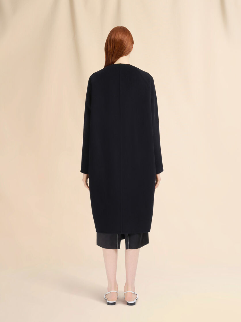 Stutterheim X Marni Black Felt Coat With Marni Symbol