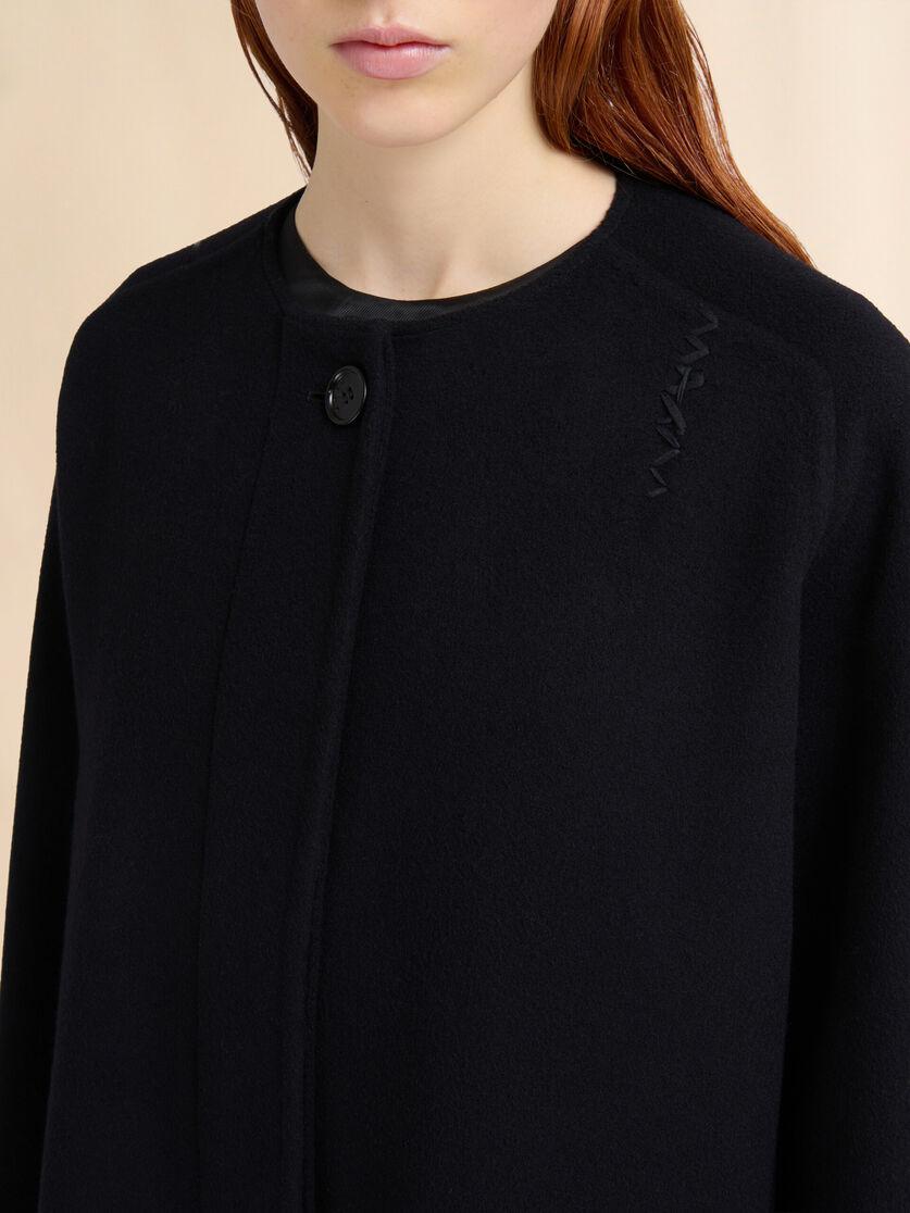 Stutterheim X Marni Black Felt Coat With Marni Symbol