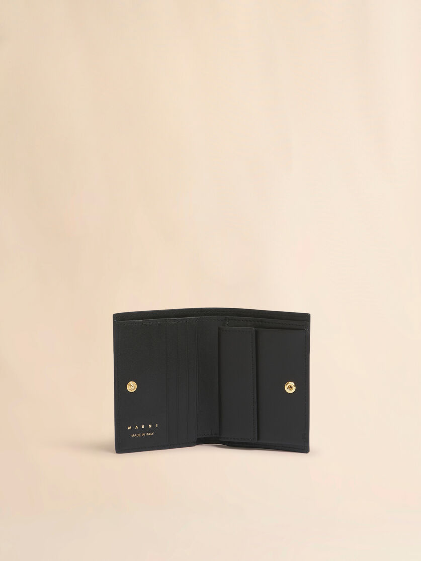 Stutterheim X Marni Black Gray And Brown Leather Bifold Wallet