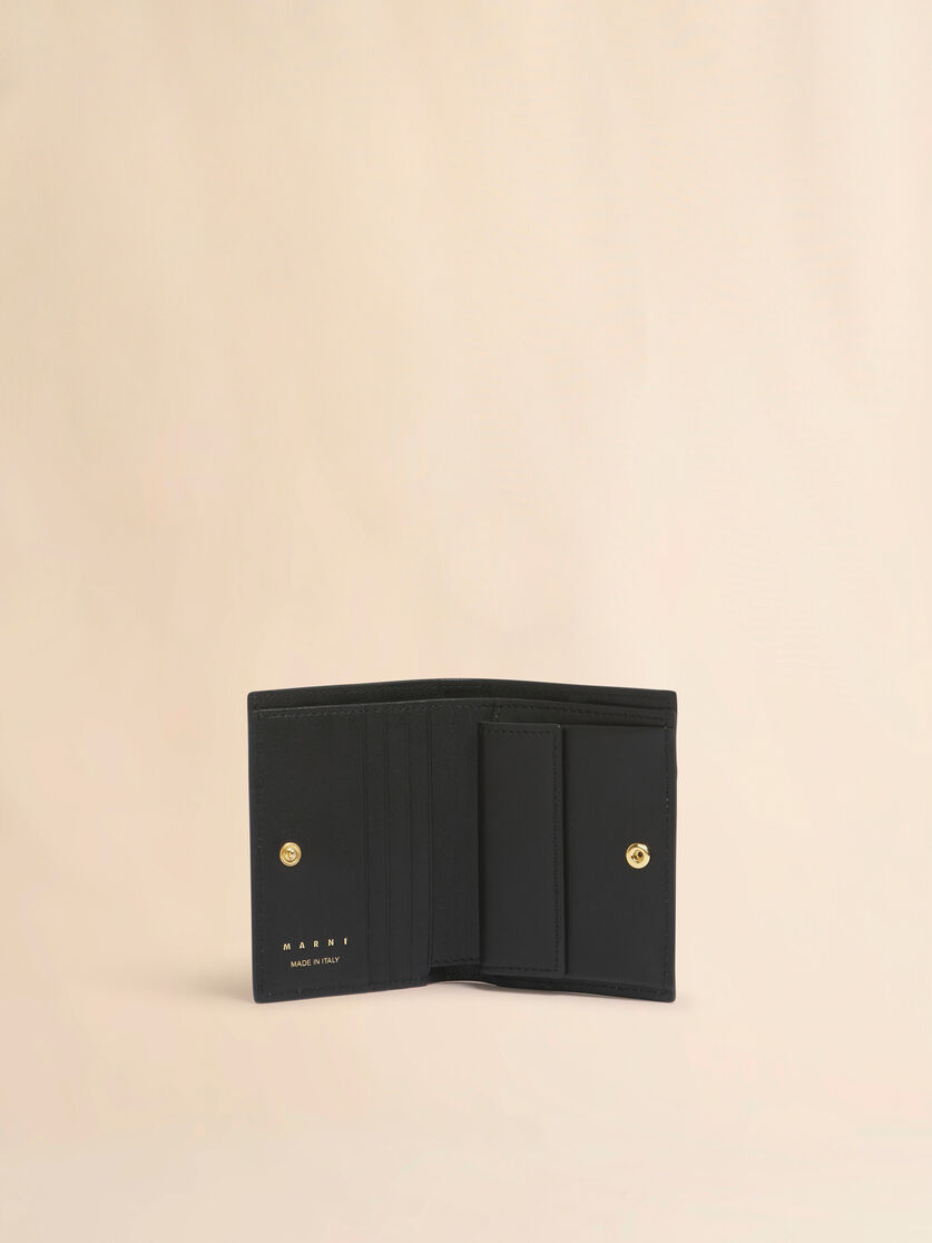 Stutterheim X Marni Black Green And Gray Leather Bifold Wallet