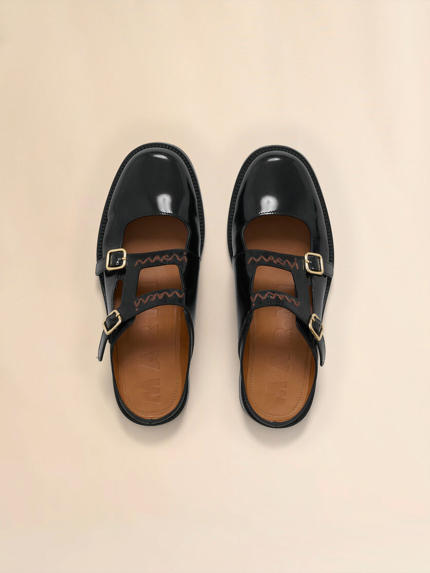 Stutterheim X Marni Black Leather Bambi 3.0 Loafer With Double Buckle