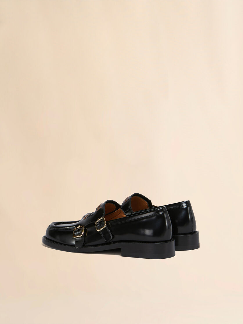 Stutterheim X Marni Black Leather Bambi 3.0 Loafer With Double Buckle
