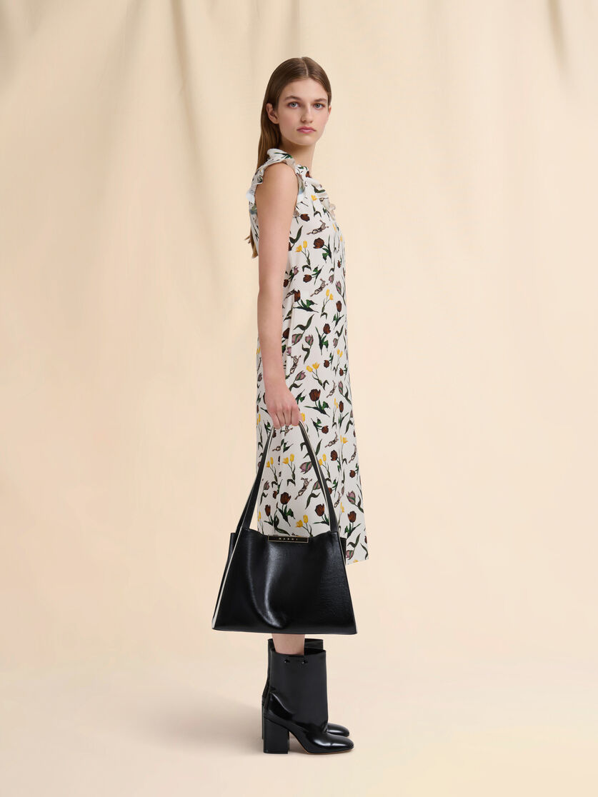 Stutterheim X Marni Black Leather Cresta E/W Small Tote Bag