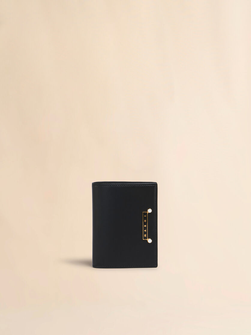 stutterheim x marni Black leather Envelope bifold wallet
