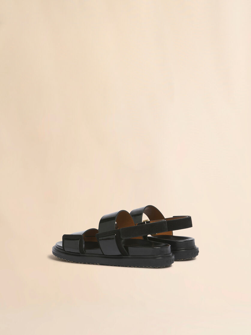 Stutterheim X Marni Black Leather Fussbett Double-strap Sandal