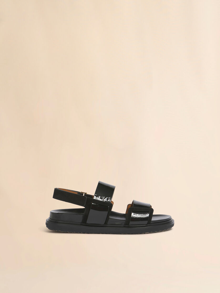 stutterheim x marni Black leather Fussbett double-strap sandal