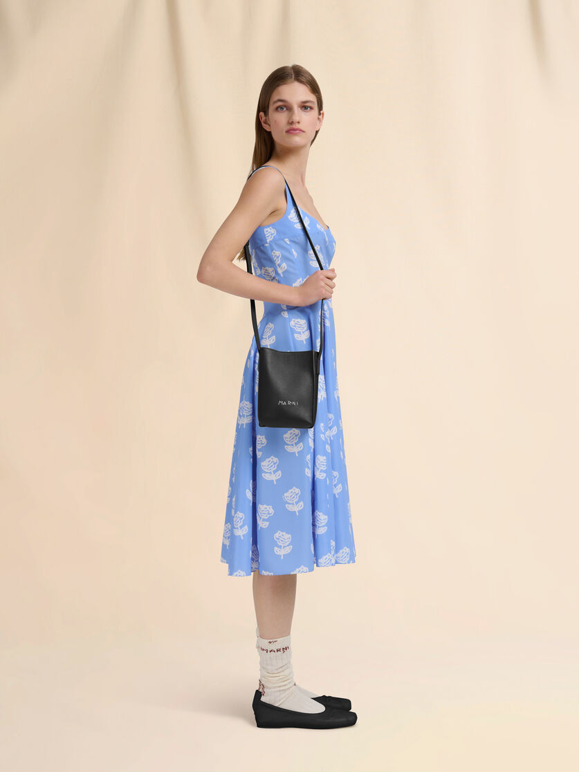 Stutterheim X Marni Black Leather Museo Nano Bag With Marni Symbol Embroidery