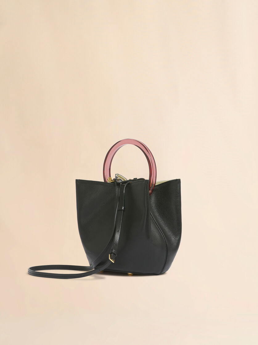 Stutterheim X Marni Black Leather Pannier Bucket Bag