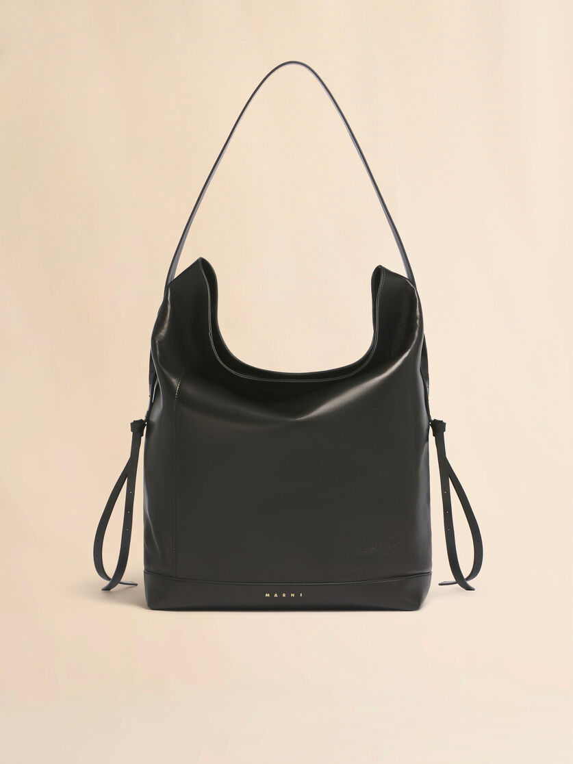 stutterheim x marni Black leather Pod 2.0 large hobo bag