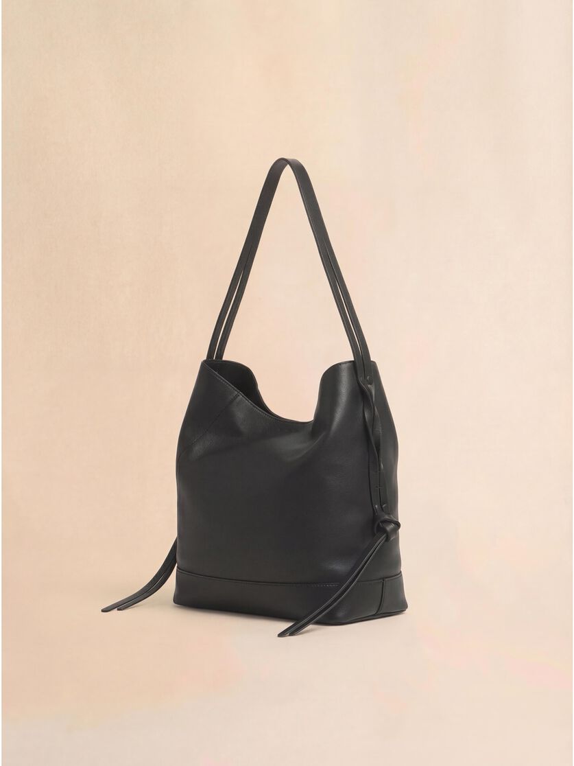 Stutterheim X Marni Black Leather Pod 2.0 Small Hobo Bag