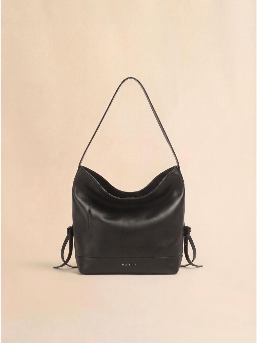 stutterheim x marni Black leather Pod 2.0 small hobo bag
